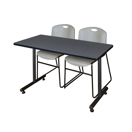 Kobe Rectangle Tables > Training Tables > Kobe Training Table & Chair Sets, 48 W, 24 L, 29 H, Grey MKTRCT4824GY44GY